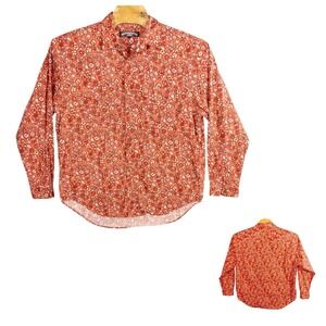 Vintage Thornton Bay Clothing Co Floral Button Up‎ Shirt Mens XL Office Preppy